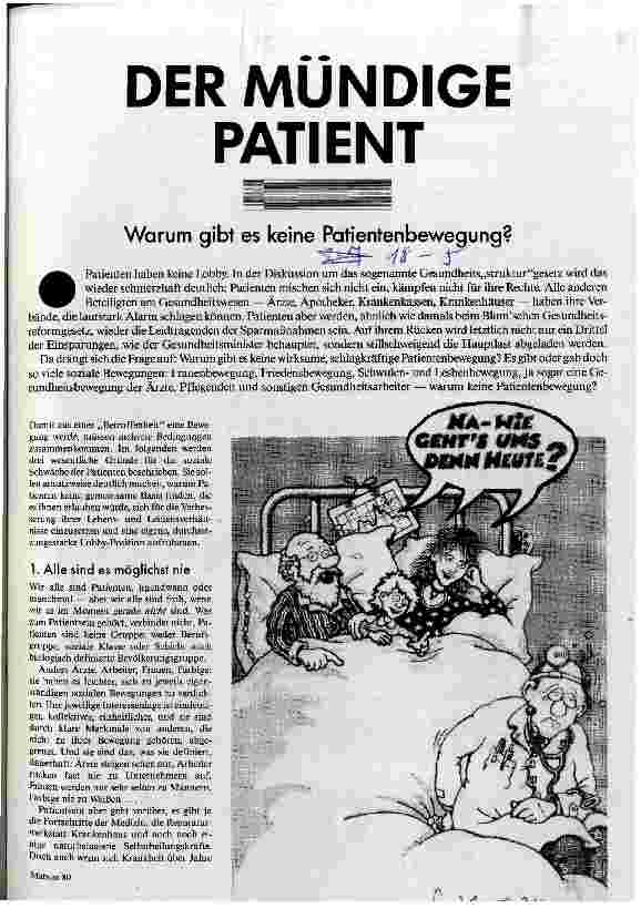 [doc_28295] Der mündige Patient Warum gibt es keine Patientenbewegung?