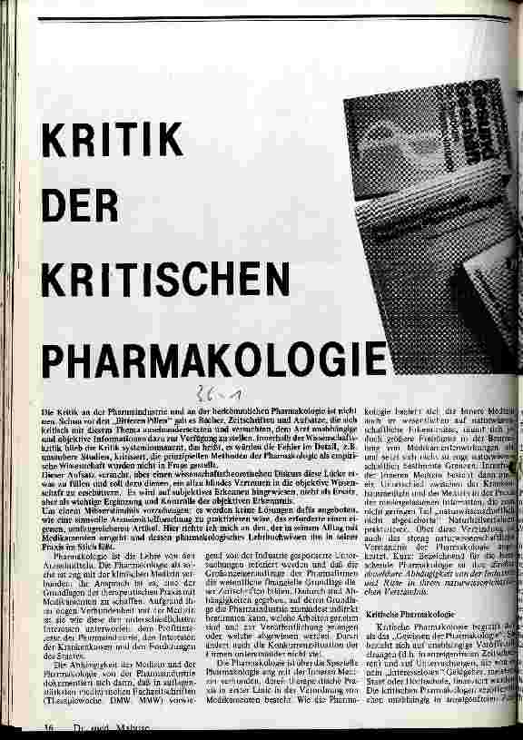 [doc_13243] Kritik der kritischen Pharmakologie