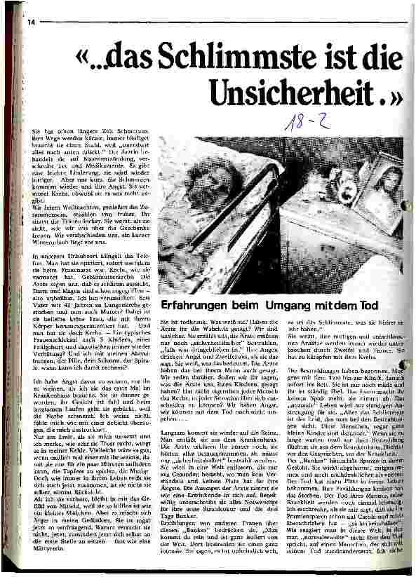 [doc_9154] ...das Schlimmste ist die Unsicherheit.