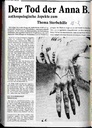 Der Tod der Anna B. Anthropologische Aspekte zum Thema Sterbehilfe