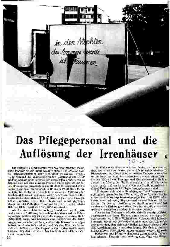 [doc_8174] Das Pflegepersonal und die Auflösung der Irrenhäuser