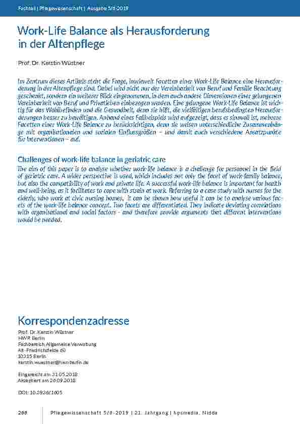 [doc_201775] Work-Life Balance als Herausforderung in der Altenpflege