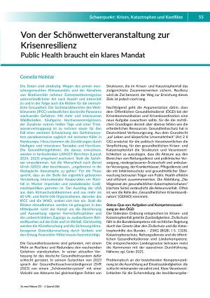 [doc_582234] Von der Schönwetterveranstaltung zur Krisenresilienz. Public Health braucht ein klares Mandat