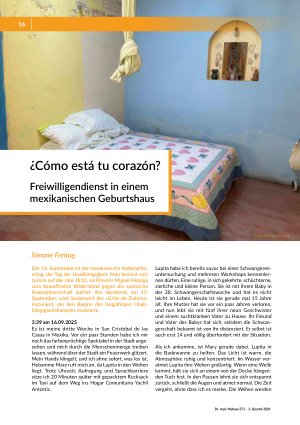 [doc_582230] ¿Cómo está tu corazón? Freiwilligendienst in einem mexikanischen Geburtshaus