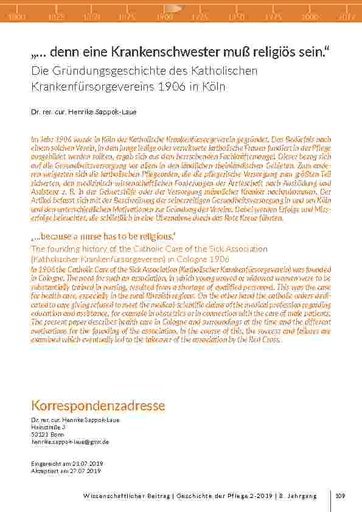 Sozialgeschichte von Gesundheit und Pflege